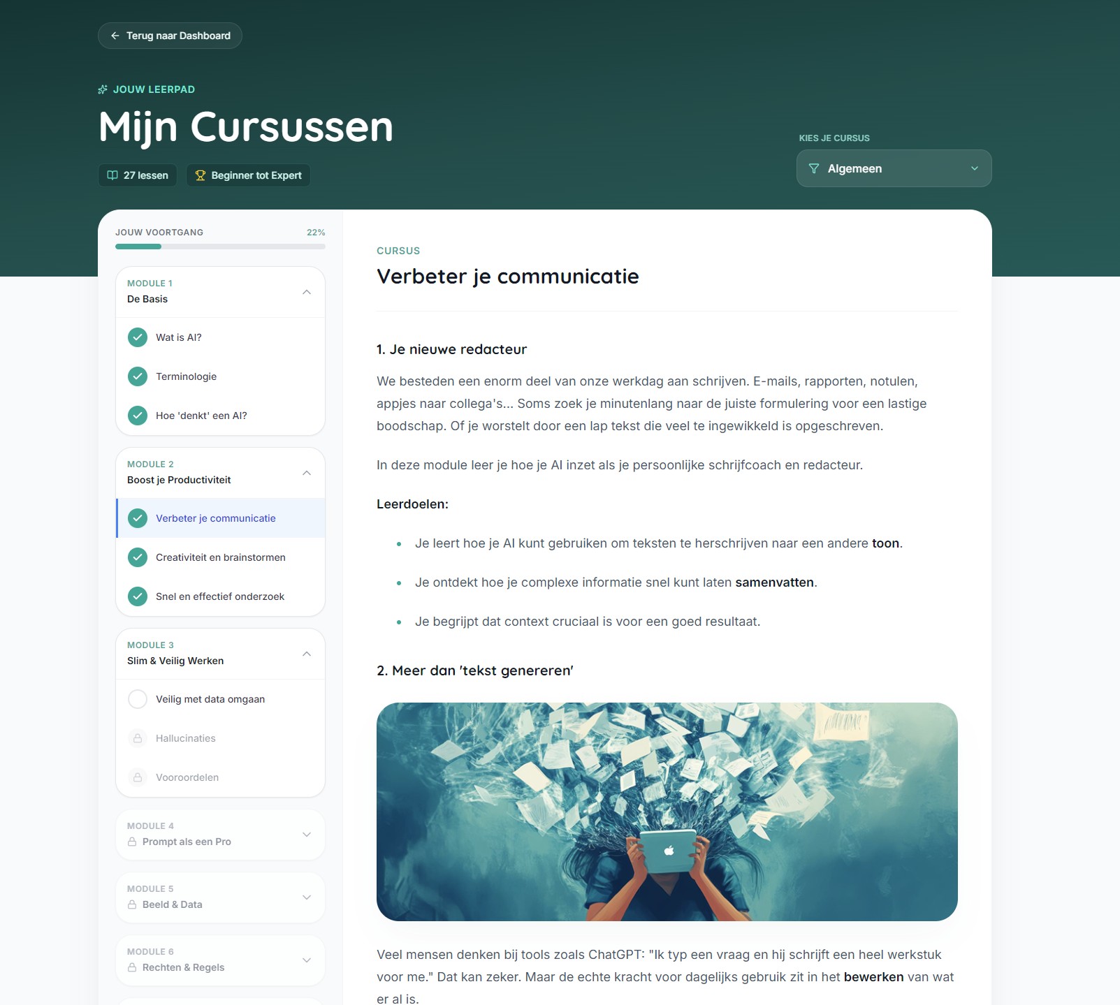 Qrio Cursussen - Gestructureerde leerpaden met modules en lessen